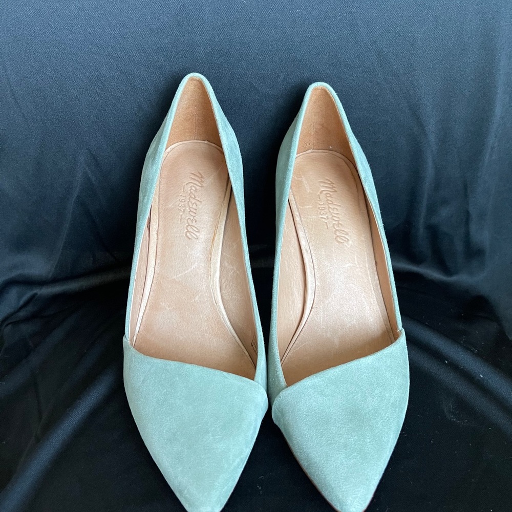 Madewell teal stiletto pumps